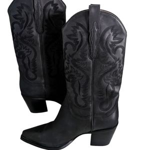 Jeffrey Campbell Women's Dagget  Black Western Boot... size .8.5